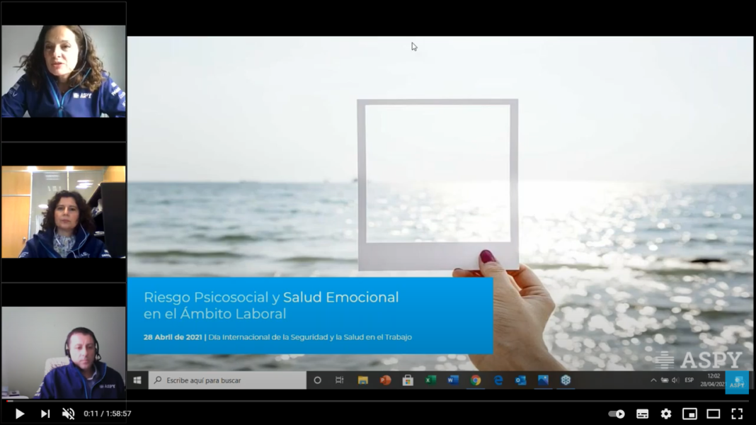 Foto de Webinar impartido por Aspy sobre riesgos psicosociales