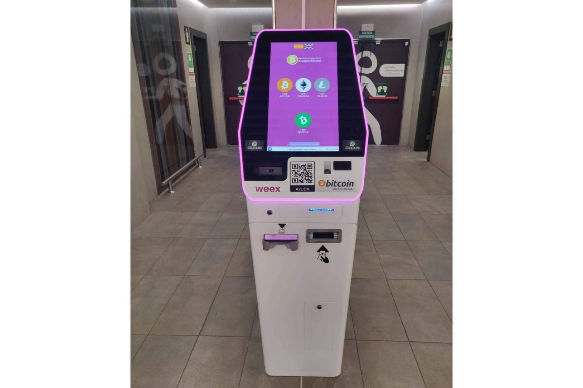 El objetivo de instalar más de 100 cajeros bitcoin en España de Weex