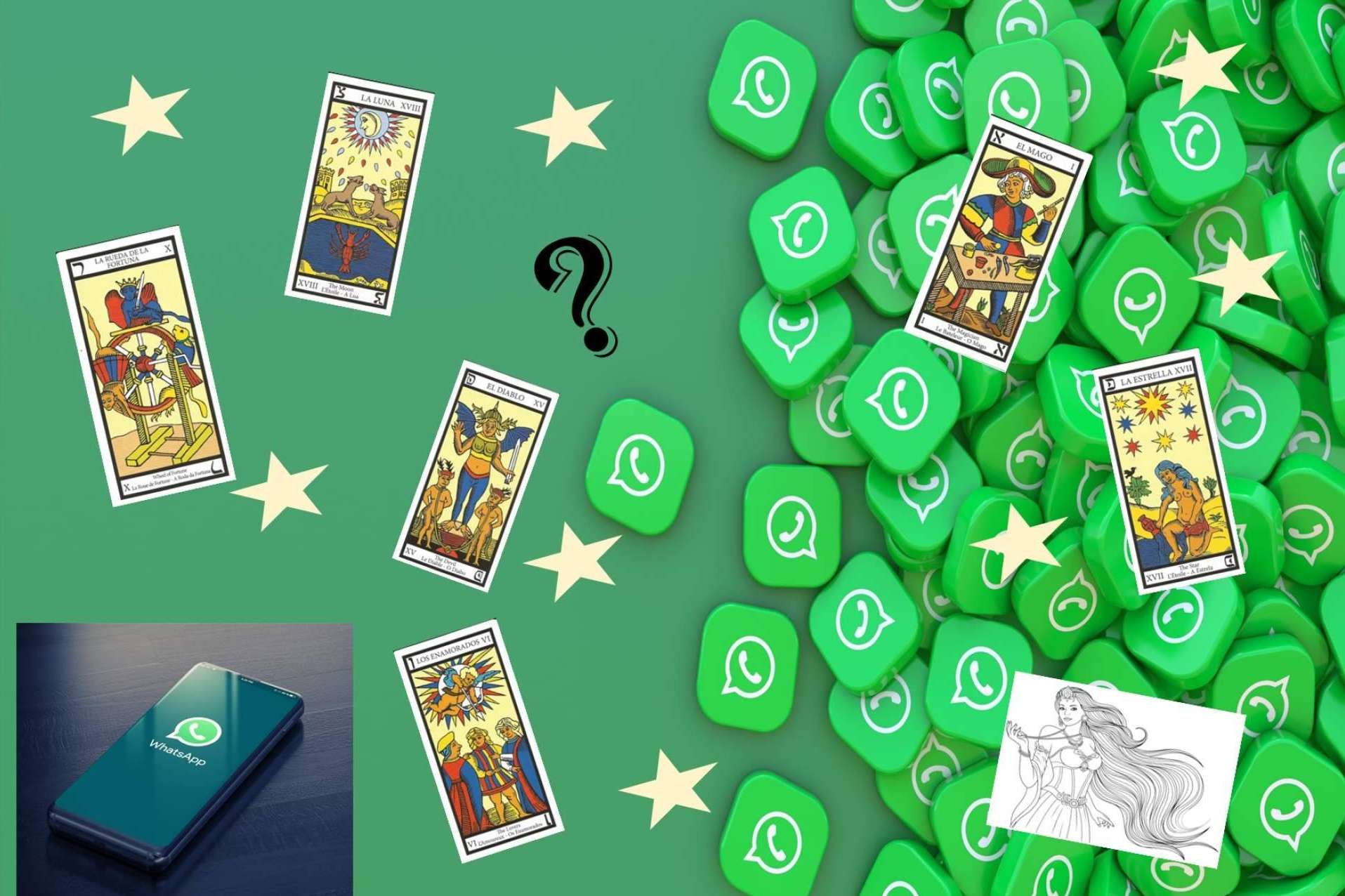 Promoción de WhatsApp de primavera para consultas del tarot con la Dama Mágica